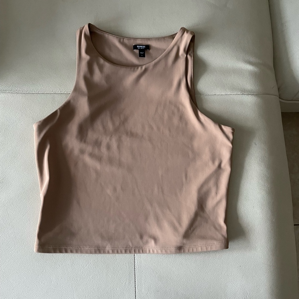 Express Body Contour Beige Tan Tank Top